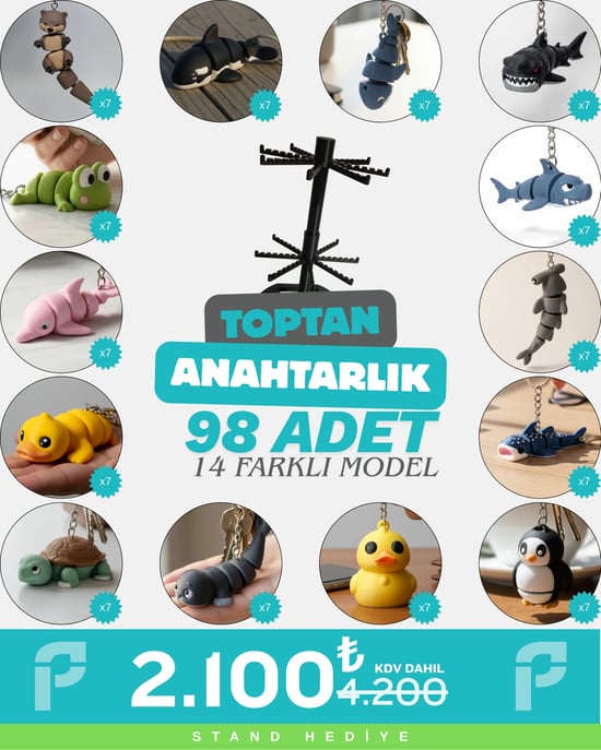 Toptan 98 Adet Anahtarlık Denizaltı Karma Paket