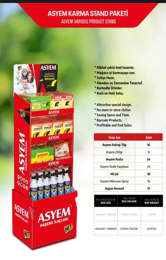 Asyem Karma Ürün Stant 122'li̇