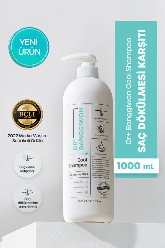 Dr Banggıwon Cool Dökülme Karşıtı Elektriklenen ve Kabaran Saçlar Için Nemlendirici Yatıştırıcı Şampuan 1000 Ml
