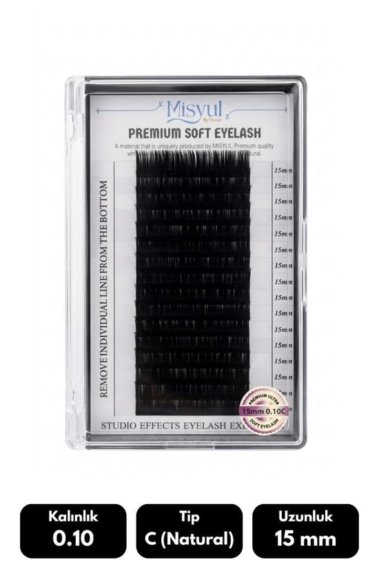 Misyul 0.10c Natural Kıvrım 15 Mm Soft Eyelash Doğal İpek Kirpik 16'lı