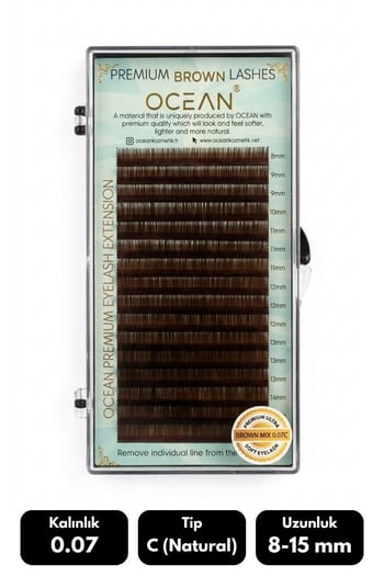 Ocean 0.07c Natural Kıvrım Brown Mix Soft Eyelash Doğal İpek Kirpik 16'lı