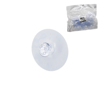 İ17-025 ( 10pcs ) ( Tek Düğme = Mika Kristal Plastik ) Askı ( Şeffaf Pvc Yapışkanlı Montaj )