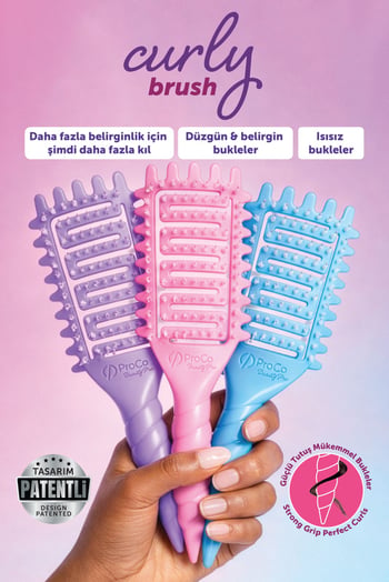 Proco Beauty Pro Curlybrush - Kıvırcık Saçlar için Bukle Belirginleştirici Saç Fırçası ( Bordo )