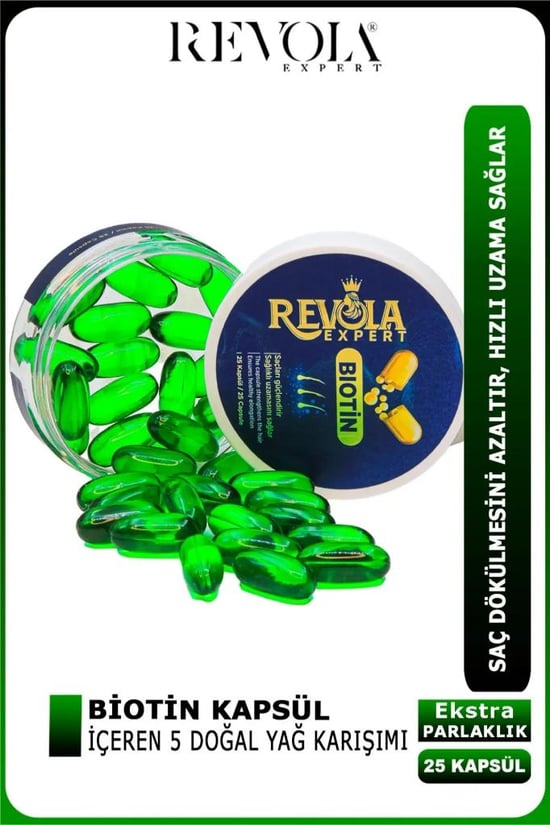 Revola Expert Biotin B7 Saç Güçlendirici Uzamaya Yardımcı Kapsül 25'li