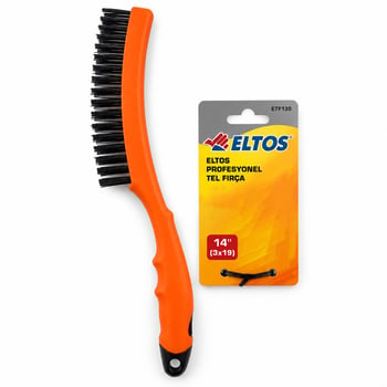 Eltos Etf-130 ( 14" ) (3x19) Profesyonel Tel Fırça ( Renkli Plastik Saplı = 33cm )