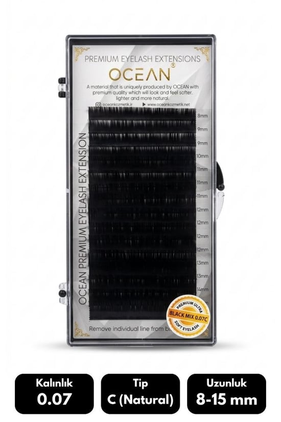 Ocean 0.07c Natural Kıvrım Mix Soft Eyelash Doğal İpek Kirpik 16'lı