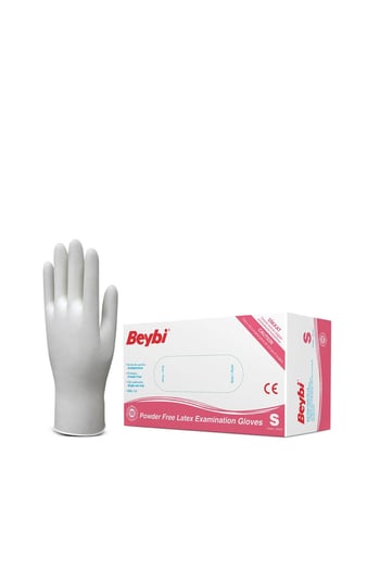 Beybi Pudrasız Lateks Muayene Eldiveni S Beden Beyaz 100'lü