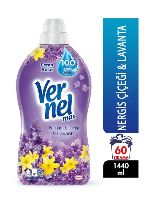 Vernel Max Çamaşır Yumuşatıcı 1440 Ml Nergis Çiçeği & Lavanta