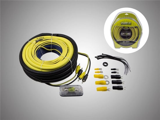 ( 4 Ga ) Profesyonel Seri Kalın Oto Amfi Kablo Seti Xy-4kıt