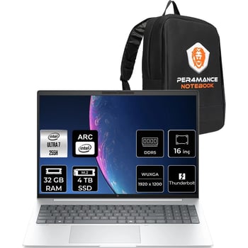 Hp Elitebook 8 Aı G1ı Core Ultra 7 255h 32gb Ram 4tb Ssd 16" Fhd+ Freedos Ad3t0etpn320 Notebook + Pe