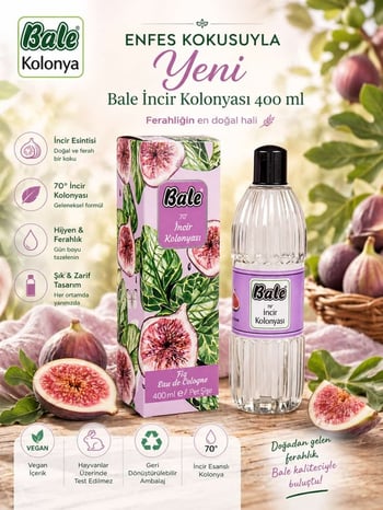 Bale İncir Kolonyası Kutulu Pet Şişe 400 Ml.