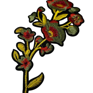 P Parla Aplike Ütü İle Yapışan Büyük Çiçek Sarı Arma 12x6 cm