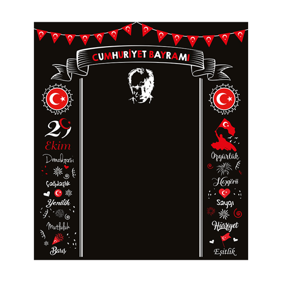 29 Ekim Cumhuriyet Bayramı Fotoğraf Çekim Brandası 180x200 Cm