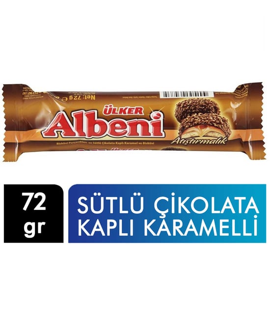 Ülker Albeni Bisküvi 72 Gr X 24'lü Paket Sütlü Çikolata Kaplı Karamelli
