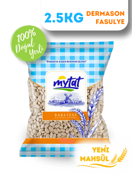 Mytat Doğal Yerli Üretim Dermason Fasulye 8.5 MM 2.5 kg
