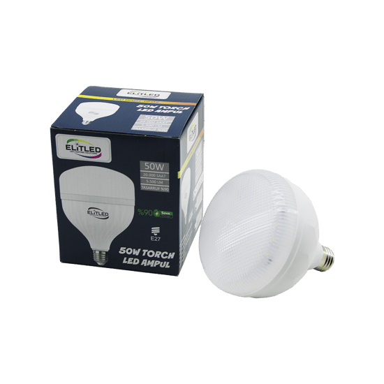Elitled El-02 12/50 ( 50w ) Torch Led Bulb Ampul ( Beyaz & 6400k ) ( E27 ) ( 5500 Lümen ) ( 20.000 Saat Ömür )