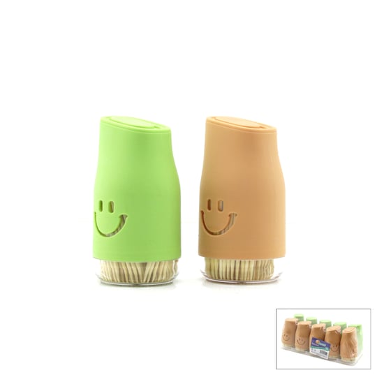 Ksmart K-1542 ( Tuzluk Model ) Kürdan ( Şeffaf Cam ) ( Renkli Plastik Kaplama )