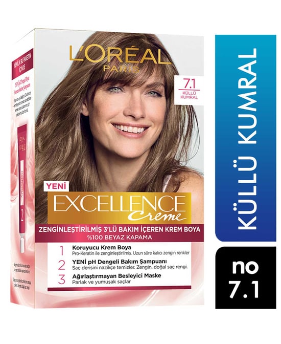 Loreal Excellence Saç Boyası No:7.1 Küllü Kumral