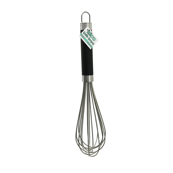 İ22-061 ( 30cm ) ( Lüx & Kalın ) ( Siyah Silikon Kaplı Krom Sap ) Metal Çırpıcı ( Çırpıcı: 17cm + Sap: 13cm )