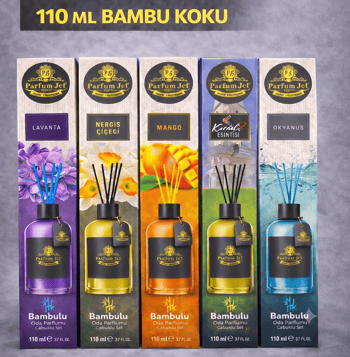 110 Ml Bambu Oda Kokusu 5 Çeşit – Lavanta, Nergis Çiçeği, Mango, Kral Esintisi ve Okyanus | Çubuklu Ortam Kokusu