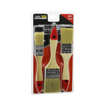 Real Özs Ozs-8149 ( 3pcs ) Boya Kestirme Fırça Seti ( Ahşap Saplı ) ( 1"- 1.5" -2" ) ( 25.4- 38.1- 50.8mm )