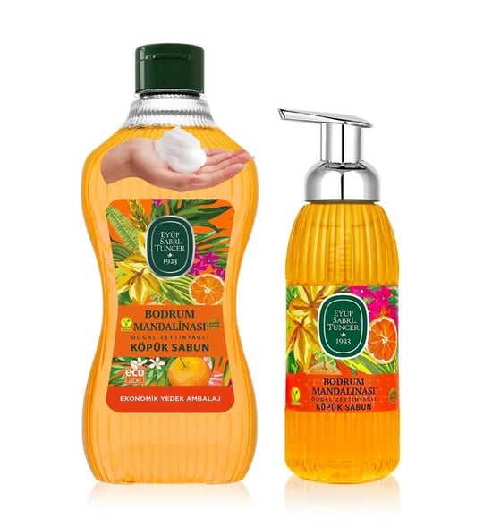 Eyüp Sabri Tuncer Bodrum Mandalinası Doğal Zeytinyağlı Köpük Sabun 1.5 Lt + 500 Ml