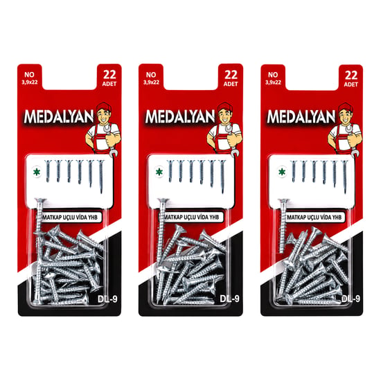 Medalyan Dl-09 ( 3.9x22 ) ( 22pcs ) Matkap Uçlu Vida Yhb