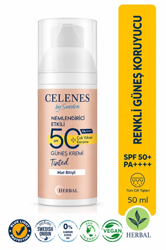 By Sweden Herbal Dry Touch Spf 50 Mat Bitişli Renkli Güneş Kremi, Yüz ve Dekolte Bölgesi, 50 Ml