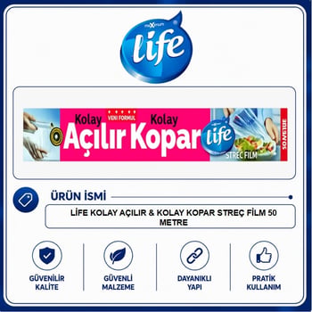 Life Streç Film 50 Metre Kolay Kopar- Kolay Sarar