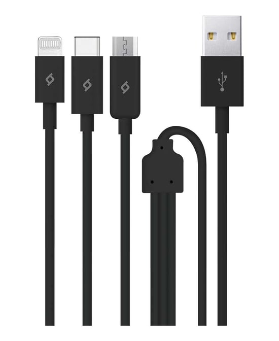 Ttec Şarj Kablosu Usb Type-c, Mikro ve Lightning Trio 2dk7521s Siyah