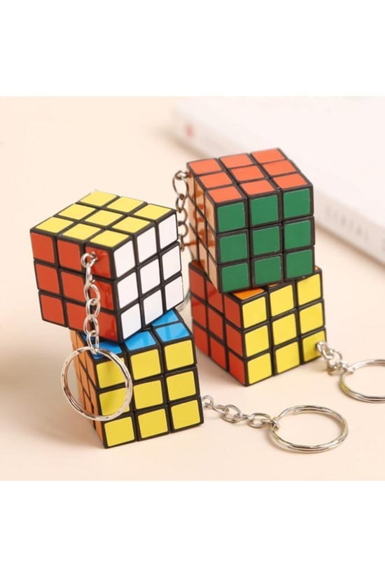 Nasyoneltoys 1 Adet Mini Rubik Zeka Küpü Sabır Küpü Anahtarlık 3 X 3 Cm 1 Ad.