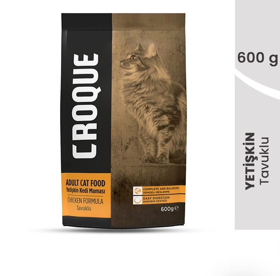 Croque Yetişkin Kuru Kedi Maması Tavuk Etli 600gr