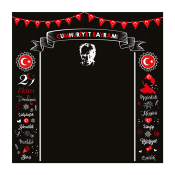 29 Ekim Cumhuriyet Bayramı Fotoğraf Çekim Brandası 200x200 Cm