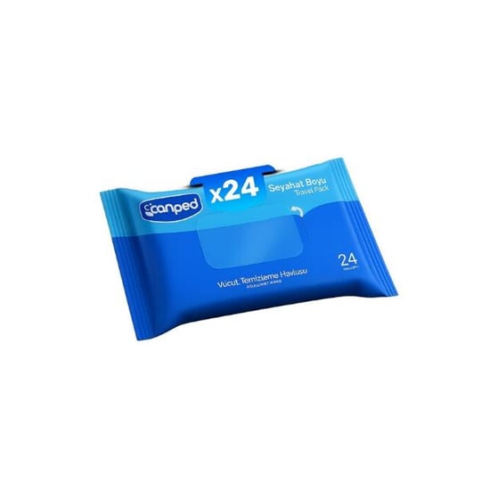 Canped Vücut Temizleme Havlusu Seyahat Boyu 24 Lü