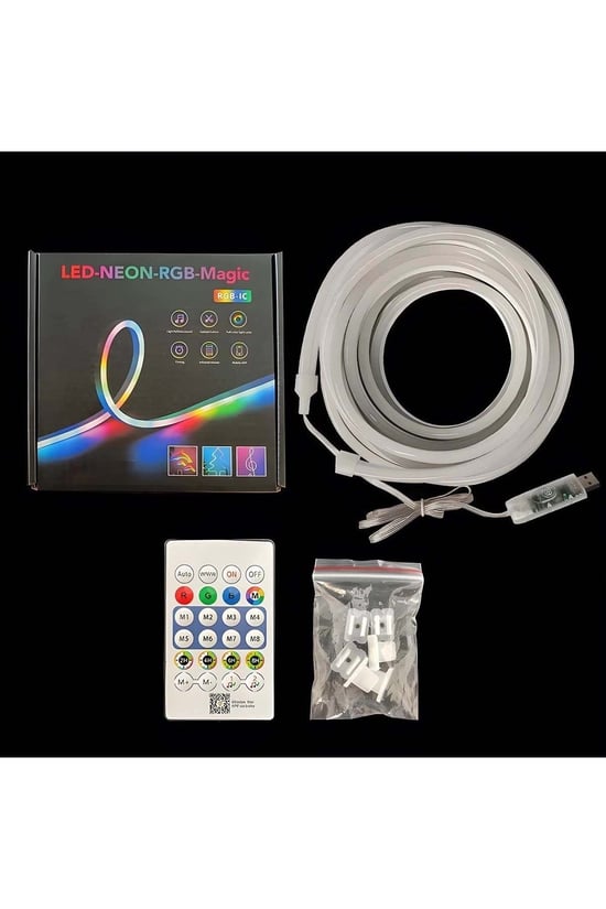 5 Metre Rgb Neon Led , Rgb Led, Sese Duyarlı Led