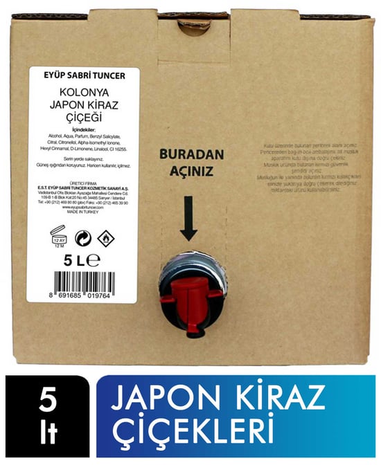 Eyüp Sabri Tuncer Kolonya 5 Lt Bag İn Box Japon Kiraz Çiçekleri