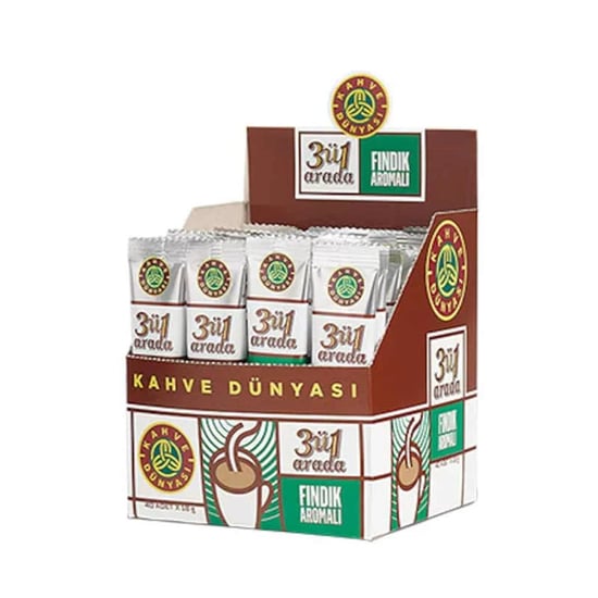 Kahve Dünyası 3'ü 1 Arada Fındık Aromalı Hazır Kahve 40'lı Paket (18 Gr X 40 Adet)