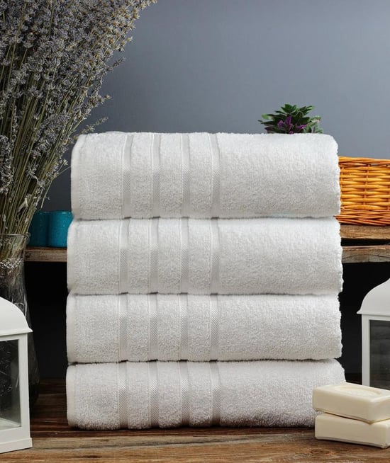 Shal Home %100 Pamuk 4'lü 70 x 140 cm Filoşlu Banyo Havlu Seti