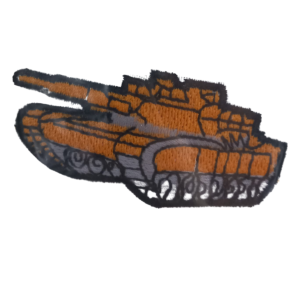 P Parla Aplike Ütü İle Yapışan Tank Turuncu Arma 4x3 cm