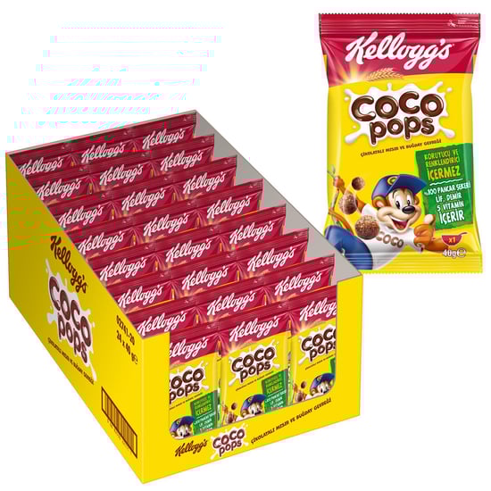 Kellogg's Coco Pops Topları 40 Gr X24 Adet,lif,demir ve 6vitamin