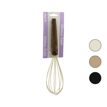 İ22-018 ( 25cm ) ( Silikon ) Çırpıcı ( Ahşap Akasya Saplı )