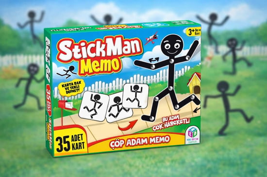 Stick Man Memo Çöp Adam Kutulu Refleks Dikkat Oyunu