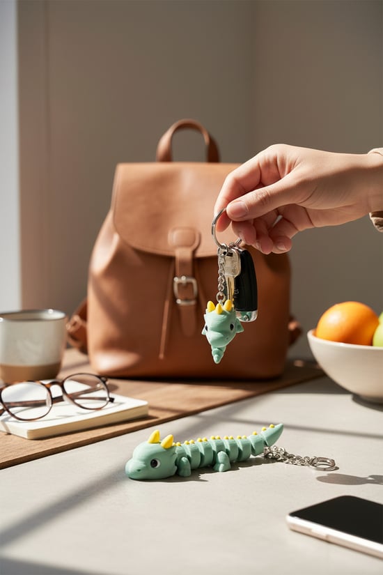 Uzun Ejderha Figürlü Hareketli Anahtarlık