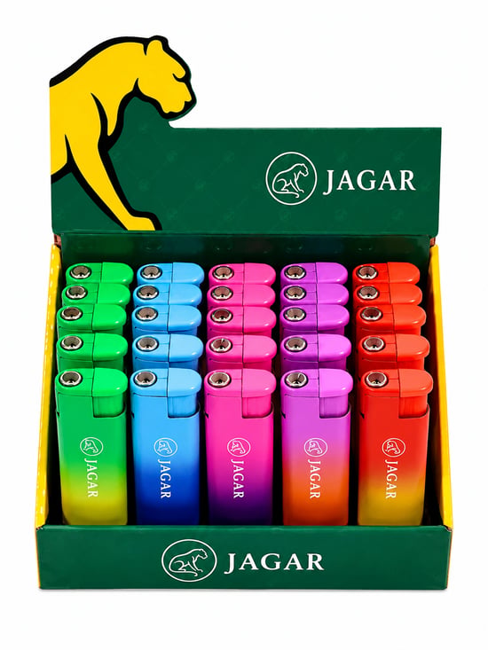 Jagar Jcm 016 Renkli Degrade Çakmak – Canlı Renkli Standlı Çakmak