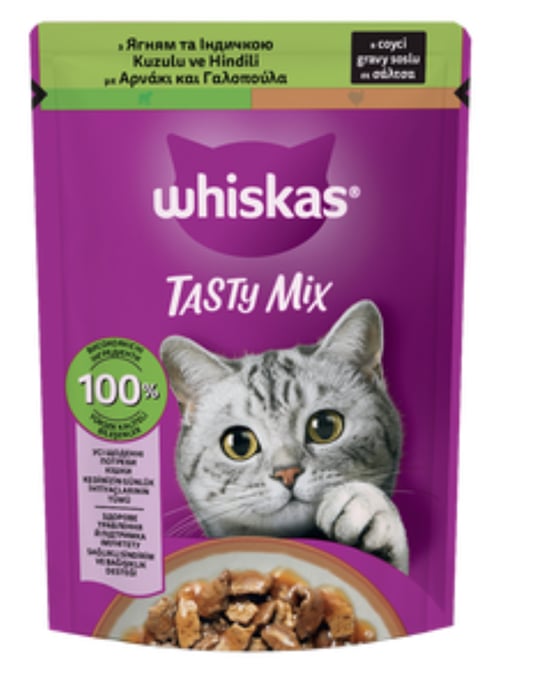 Whiskas Tasty Mix Kuzu ve Hindi 85 Gr