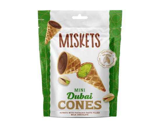 Dubai Çikolatalı Kornet 50 G – Çıtır Kornet İçinde Kadayıflı ve Antep Fıstıklı Sütlü Çikolata