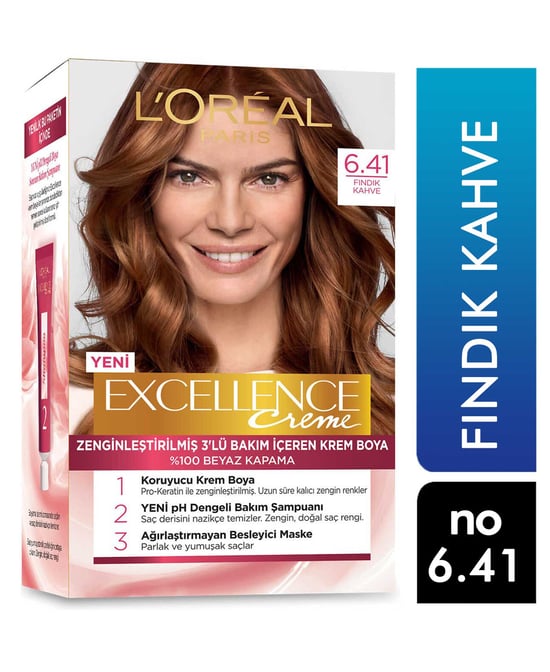 Loreal Excellence Saç Boyası No:6.41 Fındık Kahve