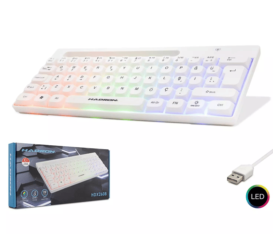 Hdx-2608 Gaming Mini Klavye Led - Beyaz