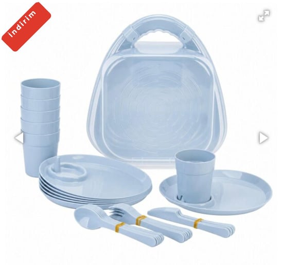 Merdem 32 Parça Piknik Seti – Plastik 32 Parça Piknik Seti