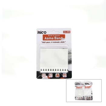 İ13-090 İ13-090 ( 10pcs ) Resim ve Çerçeve Asma Bantı ( 10lü Set=7kg.taşıma ) ( Çift Tarflı Bant ) ( Güçlü Yapışır & İz Bırakmadan Sökülür ) ( Bandı )